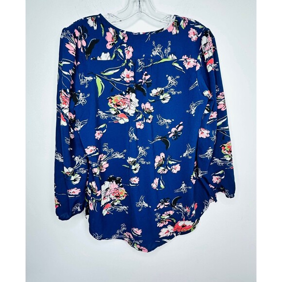 Fun2Fun Stitch Fix Top Small Navy Floral Blouse 3/4 Sleeve NWOT - Picture 8 of 8